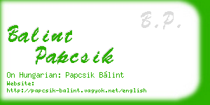 balint papcsik business card